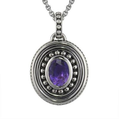 Amethyst Bead Cremation Pendant